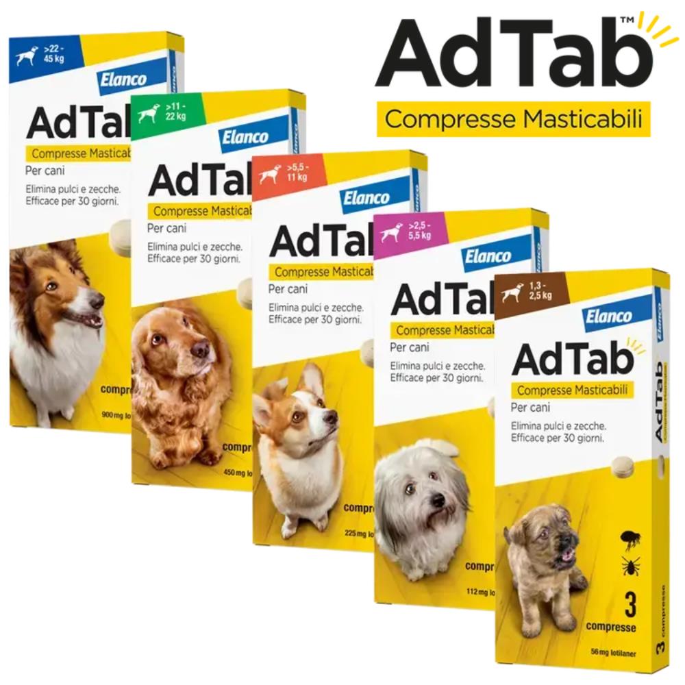 AdTab Compresse Masticabili Cani contro Pulci e Zecche