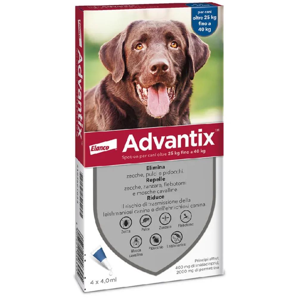 Advantix Spot-On Cane 25-40kg - Antiparassitario Completo 4x4ml
