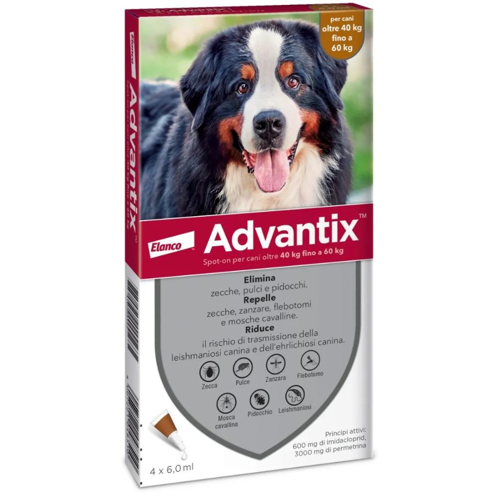 Advantix Spot-On Cane 40-60kg - Antiparassitario Completo 4x6ml