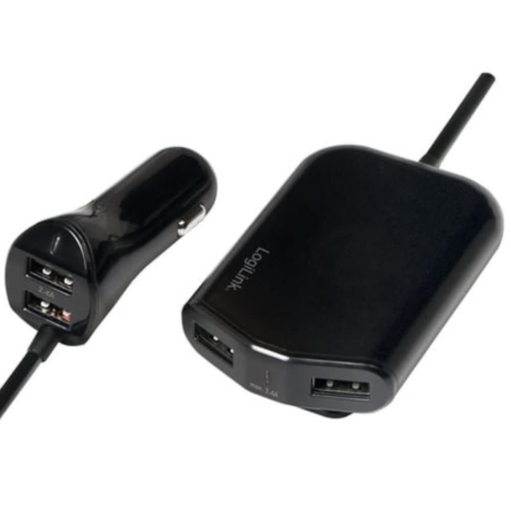 Alimentatore USB da Auto 4 Porte LogiLink 24W Nero (PA0149)