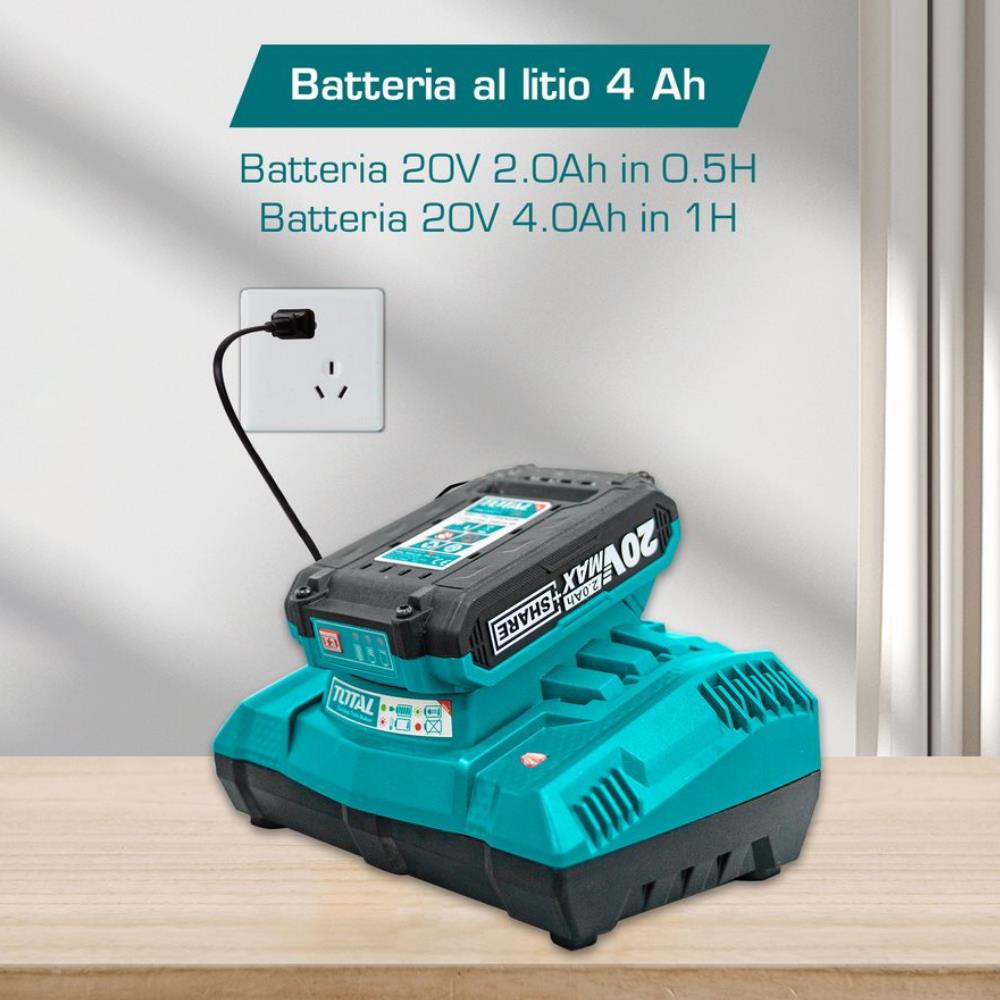 Caricabatteria Rapido Total 4A per Batterie 20V Ricarica al Volo