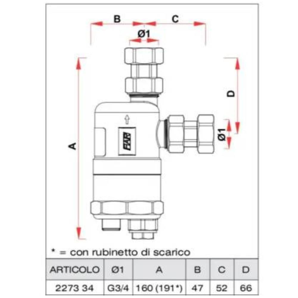 Defangatore COMPACTFAR 2273 Ultracompatto Magnetico per Impianti Termici 3/4” F-F
