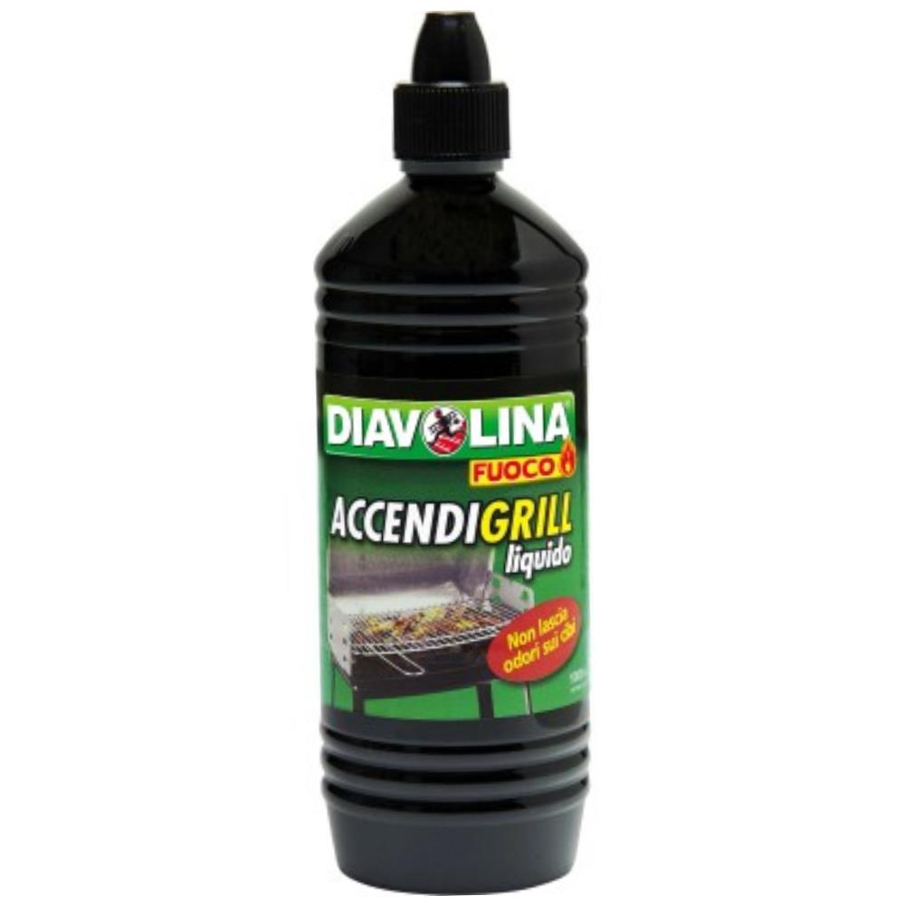 Diavolina Accendigrill Liquido 1000 ml per camini, stufe e barbecue