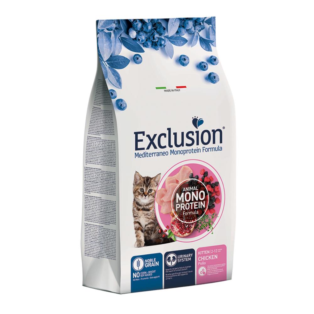 Exclusion Mediterraneo Noble Grain al Pollo per Gattini da 2 a 12 mesi 1,5Kg