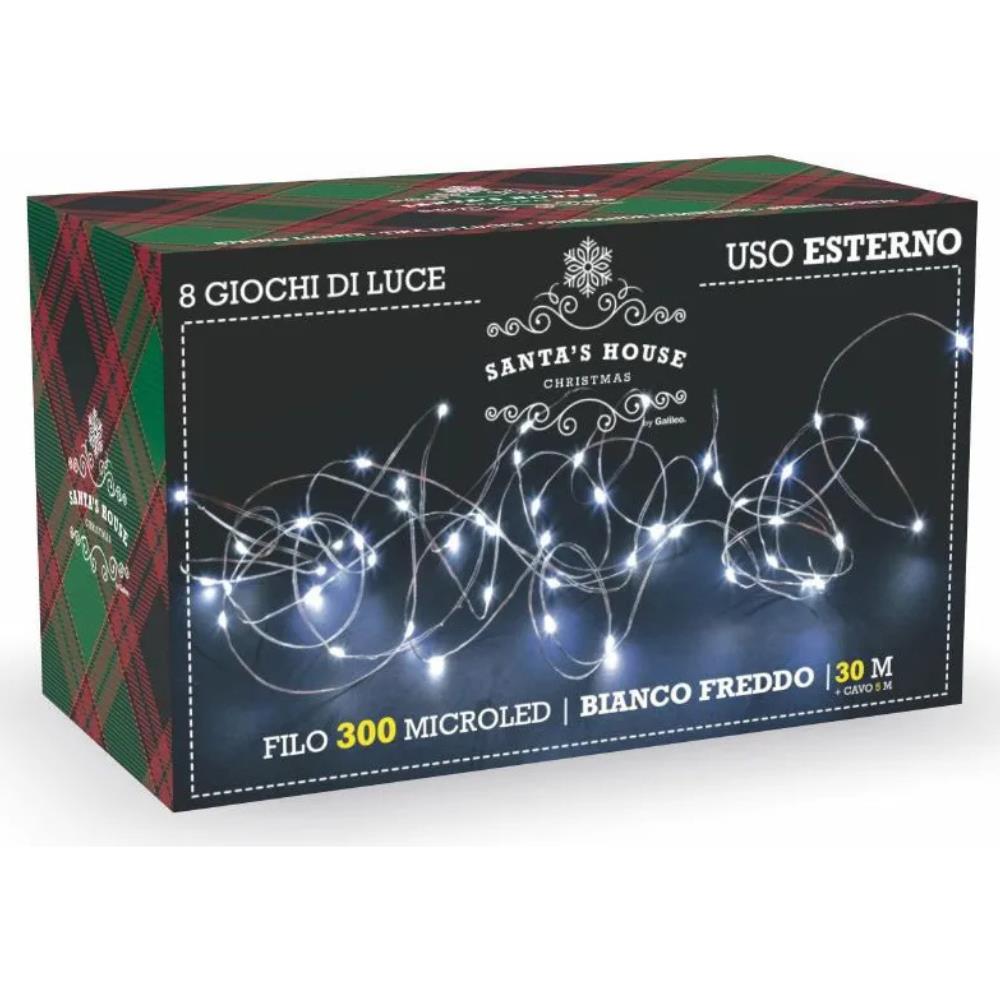 Filo Luminoso 300 Microled Bianco Freddo