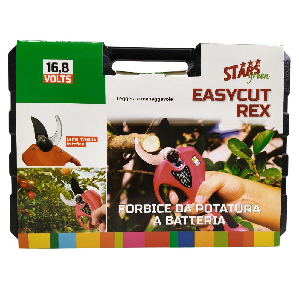 Forbice a Batteria Stars Easycut REX 840 W Acciaio SK5 con Valigetta Packaging