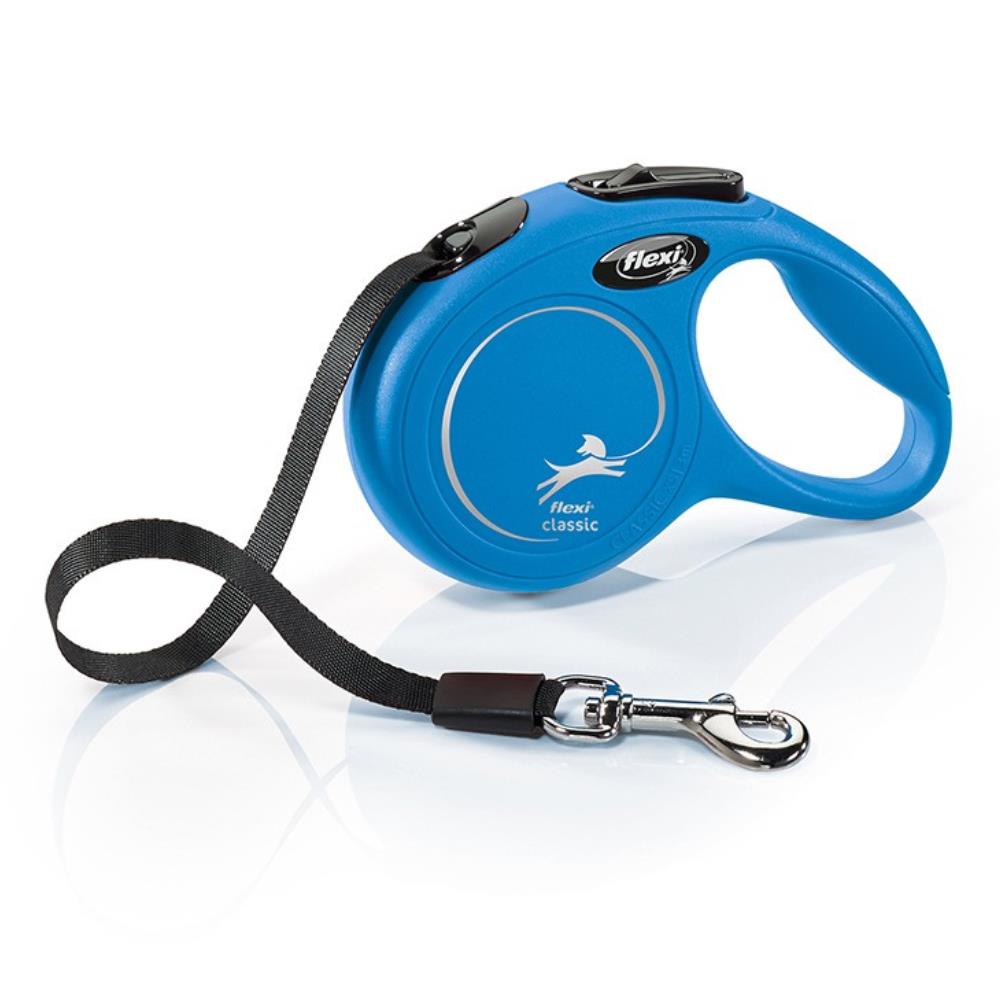 Guinzaglio Flexi Classic Regolabile a Fettuccia M - 5 m blu