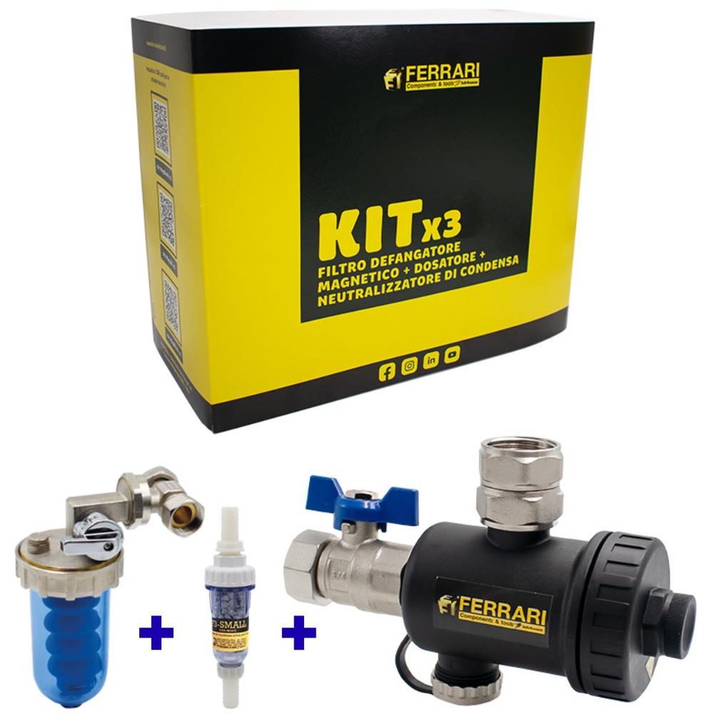 KIT MAGBLACK 5: Defangatore Magnetico + Dosatore di Polifosfati + Neutralizzatore di Condensa