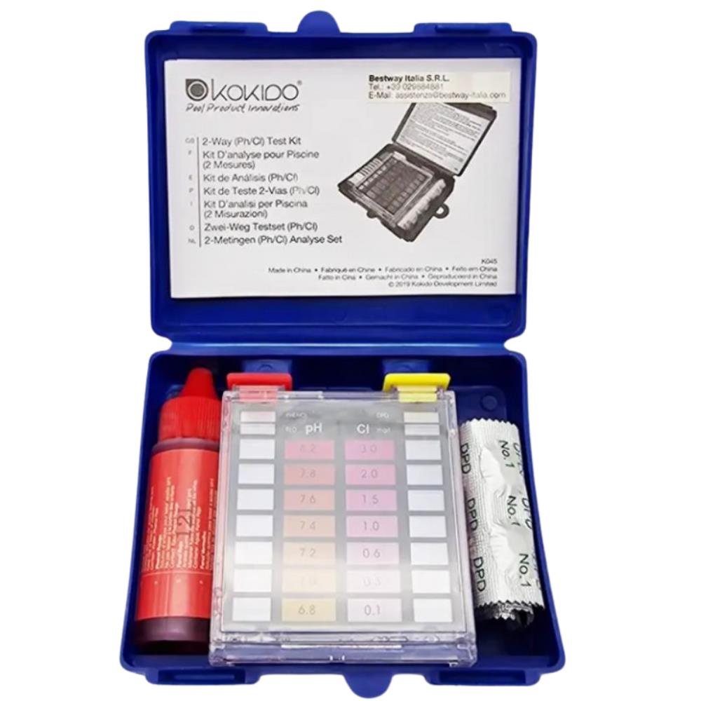 Kit Test d’Analisi Kokido per pH – Cloro per Piscine (2 Misurazioni)