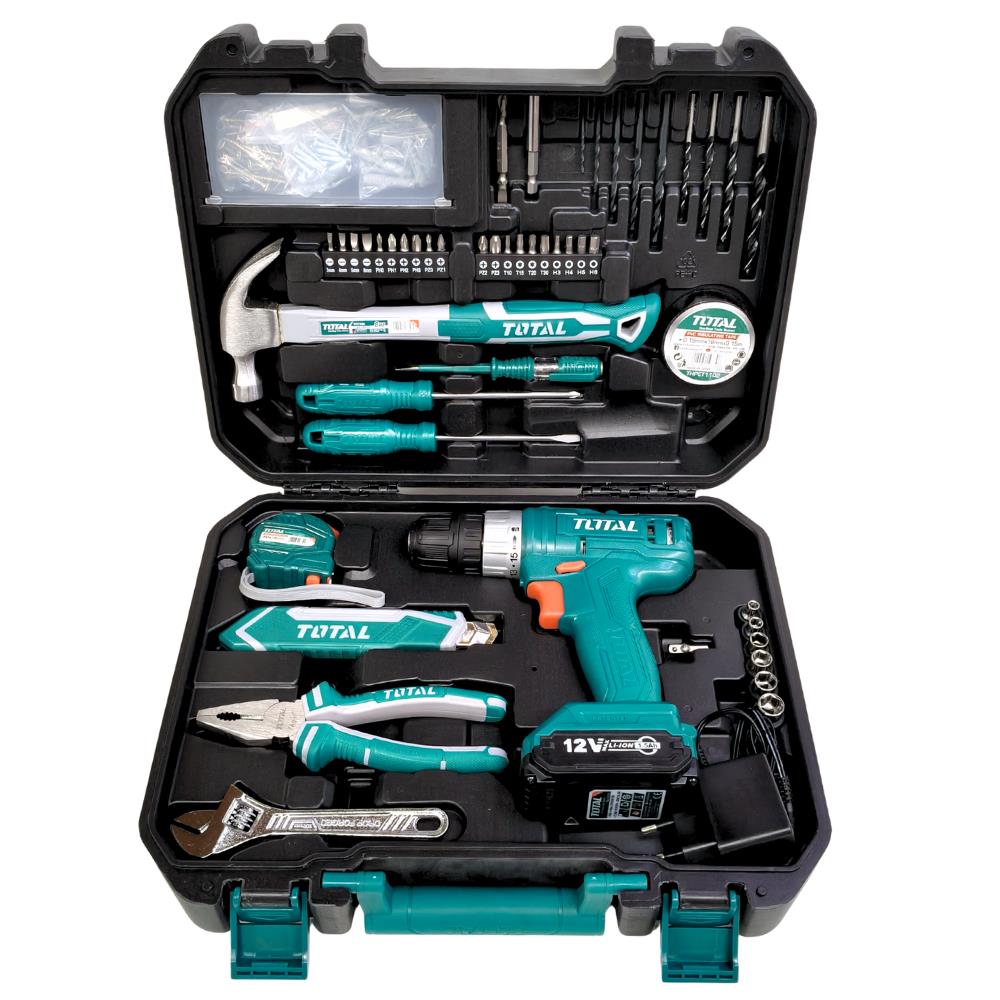 Kit Trapano Avvitatore a Batteria THKTHP11272 + 127 pz