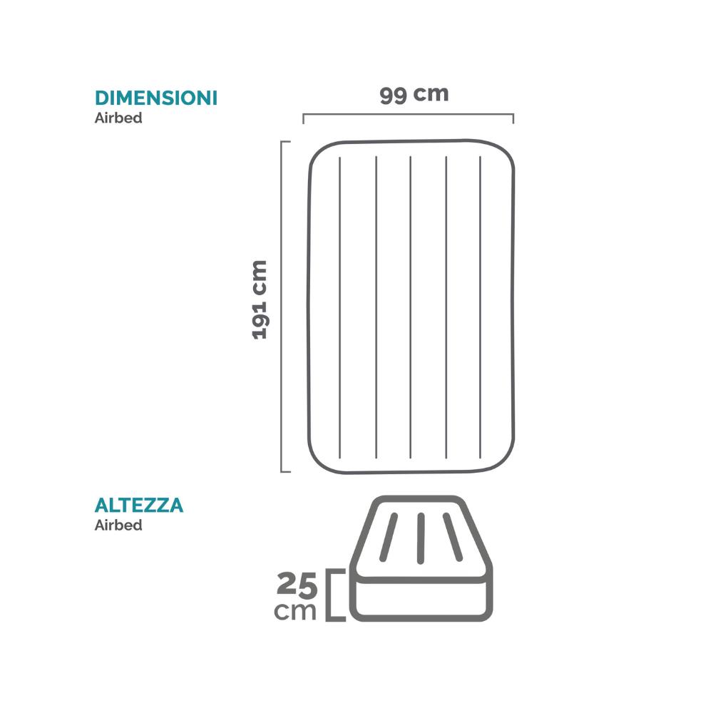 Materasso Gonfiabile Intex Dura-Beam Pillow Standard Singolo Dimensioni