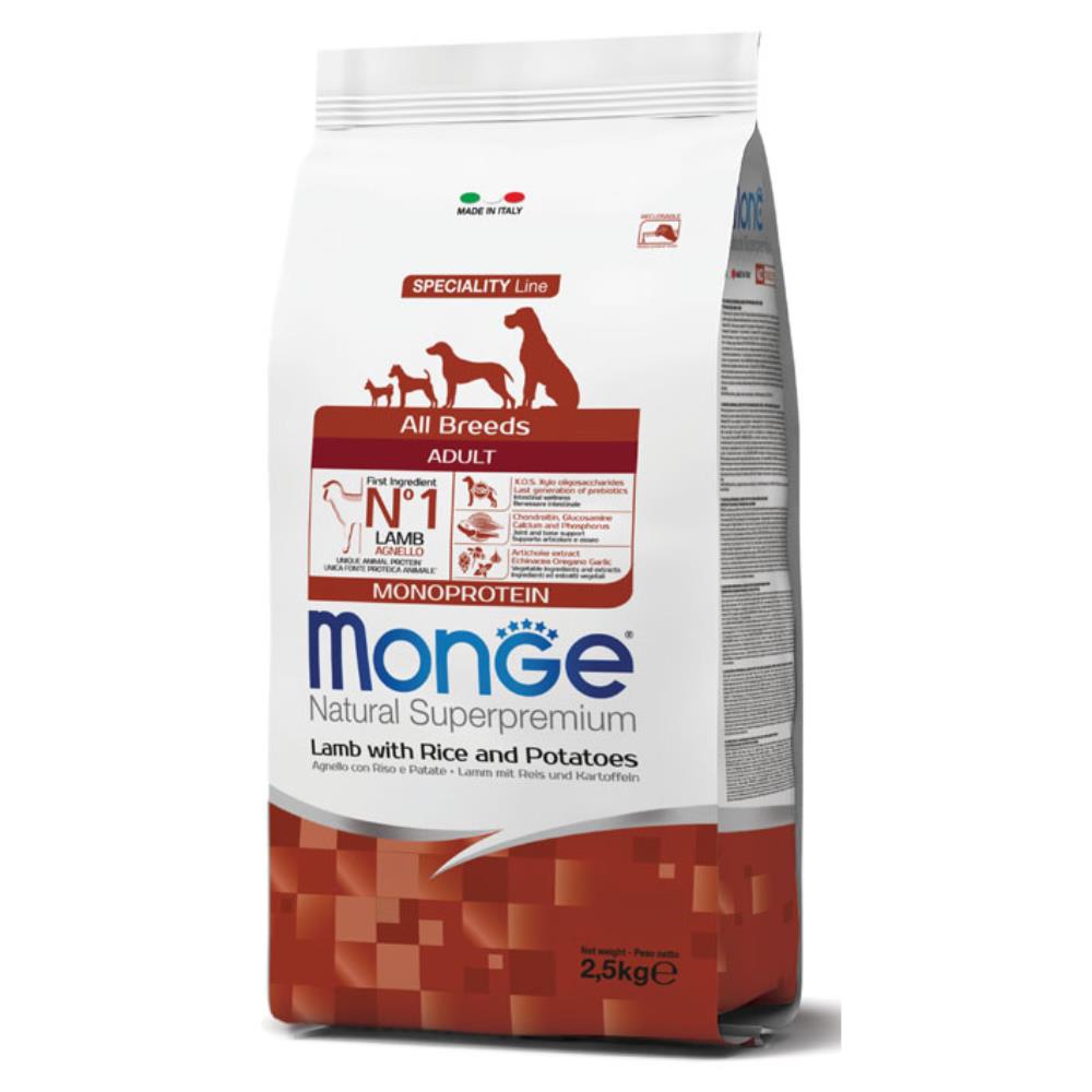 Monge Natural Superpremium All Breeds Adult Agnello con Riso e Patate Monoprotein