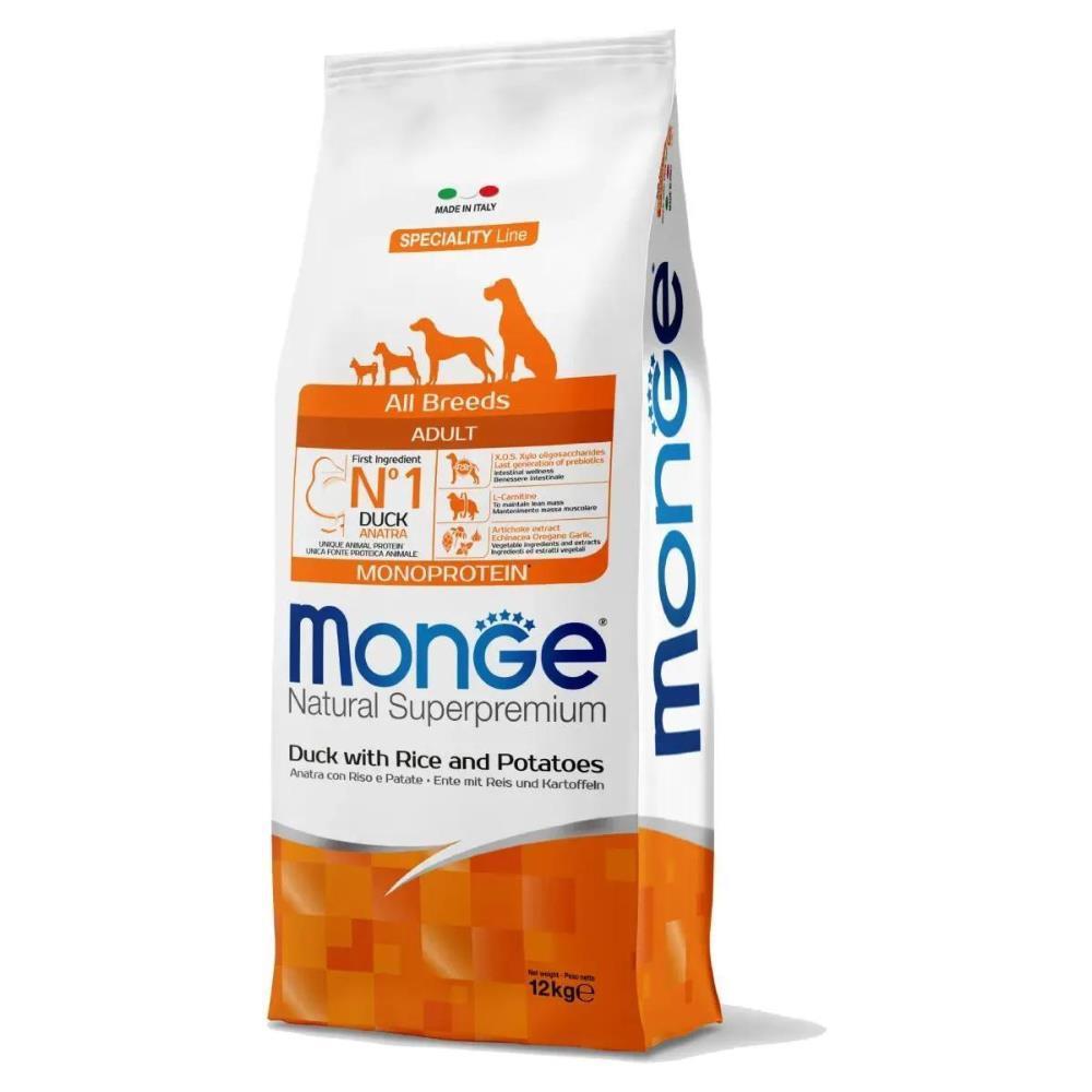 Monge Natural Superpremium All Breeds Adult Anatra con Riso e Patate Monoprotein 12 Kg