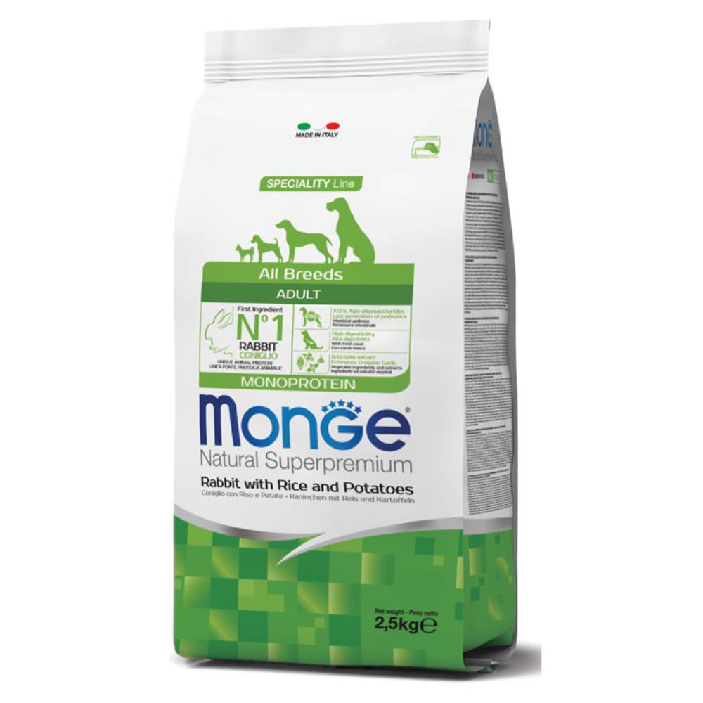 Monge Natural Superpremium All Breeds Adult Coniglio con Riso e Patate Monoprotein