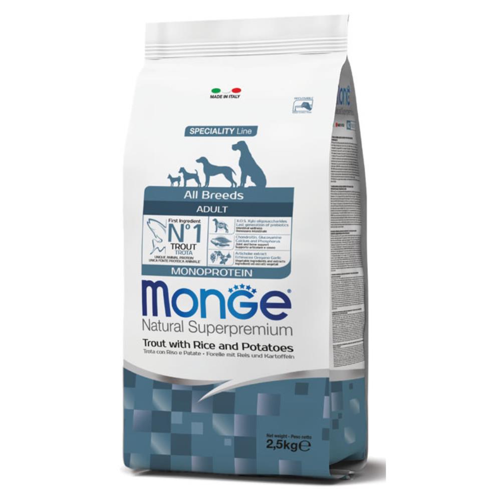 Monge Natural Superpremium All Breeds Adult Trota con Riso e Patate Monoprotein