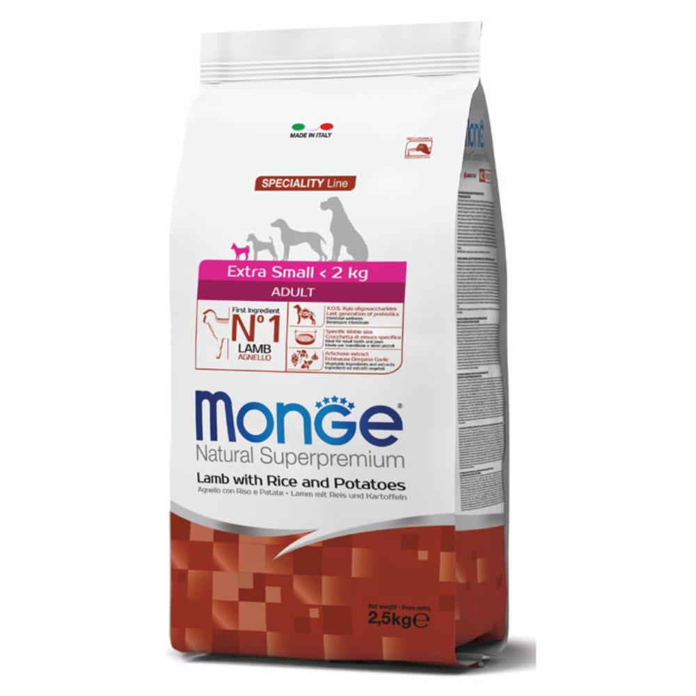 Monge Natural Superpremium Extra Small <10 kg Adult Agnello con Riso e Patate 3 Kg