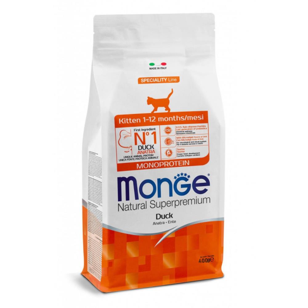 Monge Natural Superpremium Kitten 1-12 mesi Monoprotein Anatra 400g