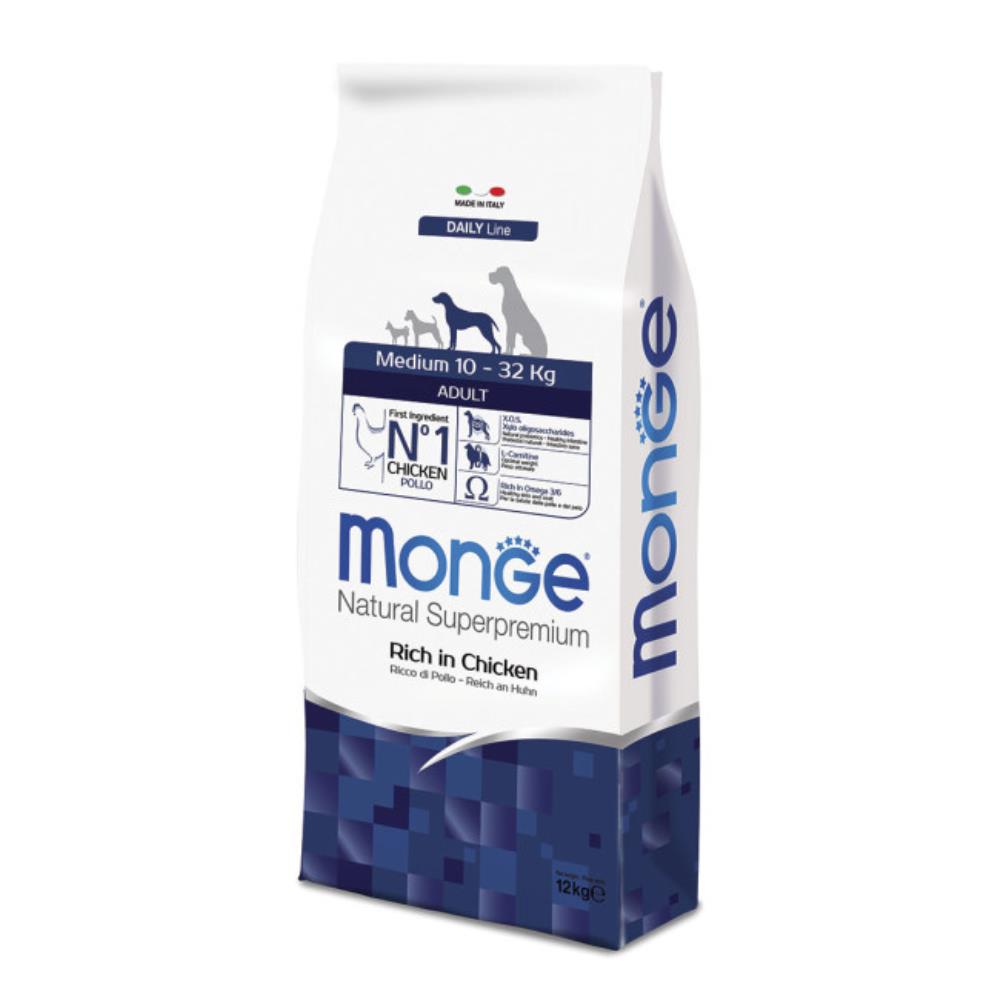 Monge Natural Superpremium Medium 10-32 Kg Adult Ricco in Pollo 12 Kg