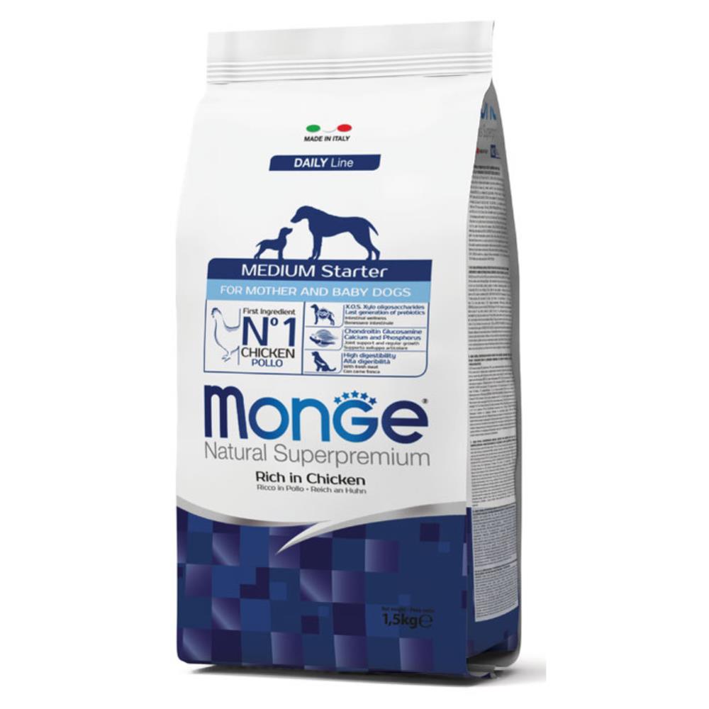 Monge Natural Superpremium Medium Starter for Mother and Baby Dogs Ricco in Pollo 1,5 Kg