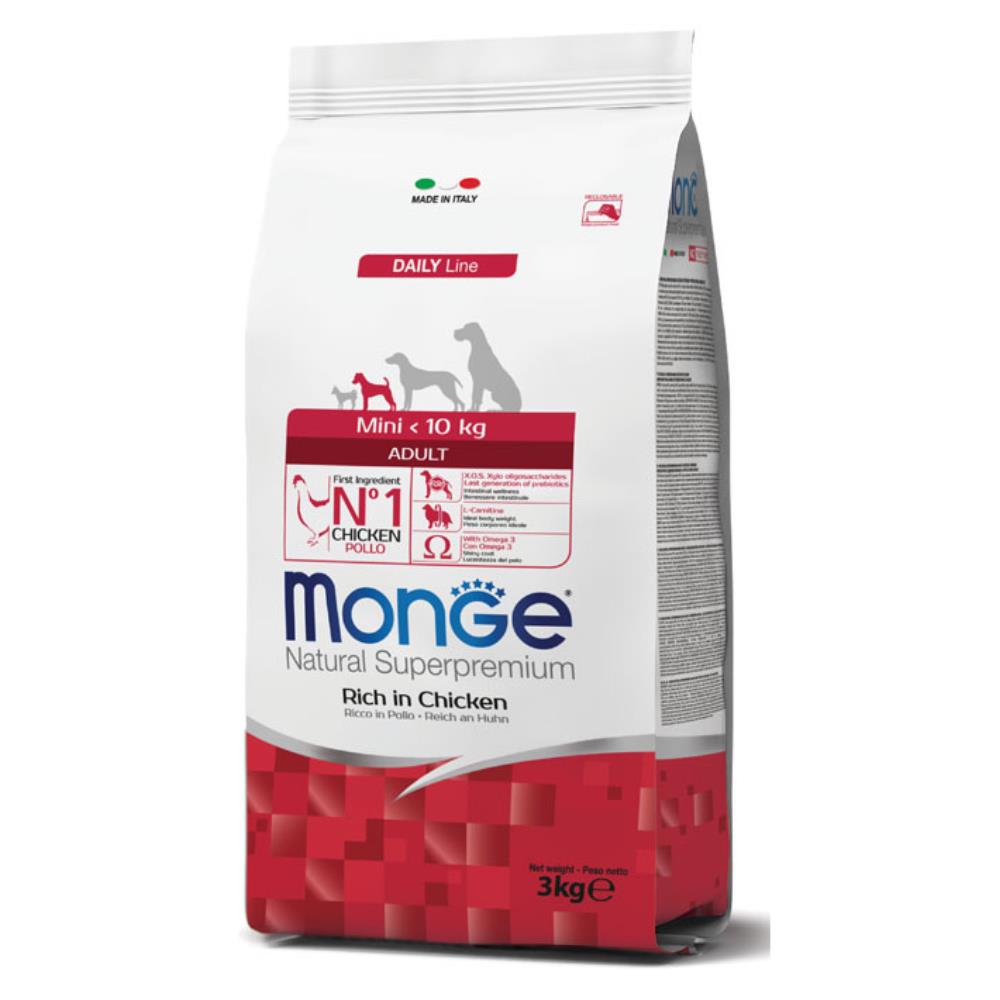 Monge Natural Superpremium Mini <10 kg Adult Ricco di Pollo 3 Kg