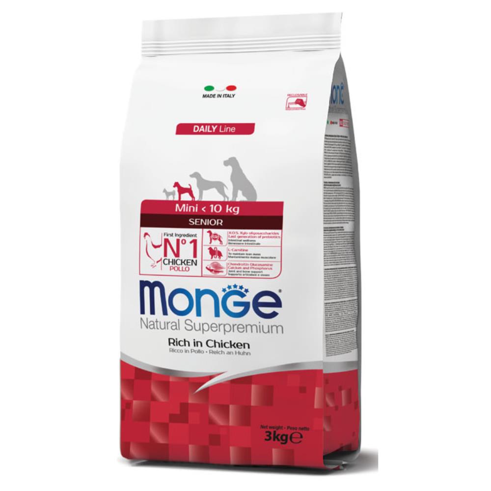 Monge Natural Superpremium Mini <10 kg Senior Ricco di Pollo 3 Kg