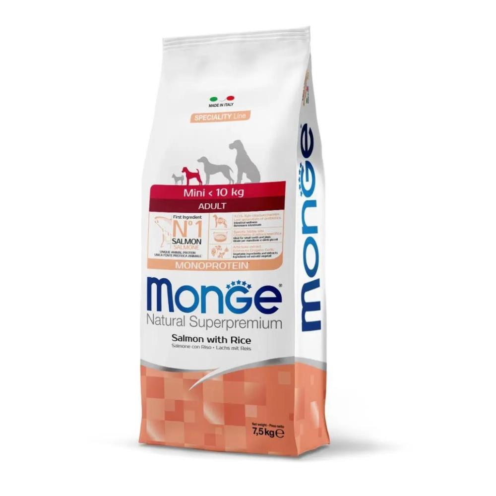 Monge Natural Superpremium Mini Adult Monoprotein Salmone con Riso 7,5Kg