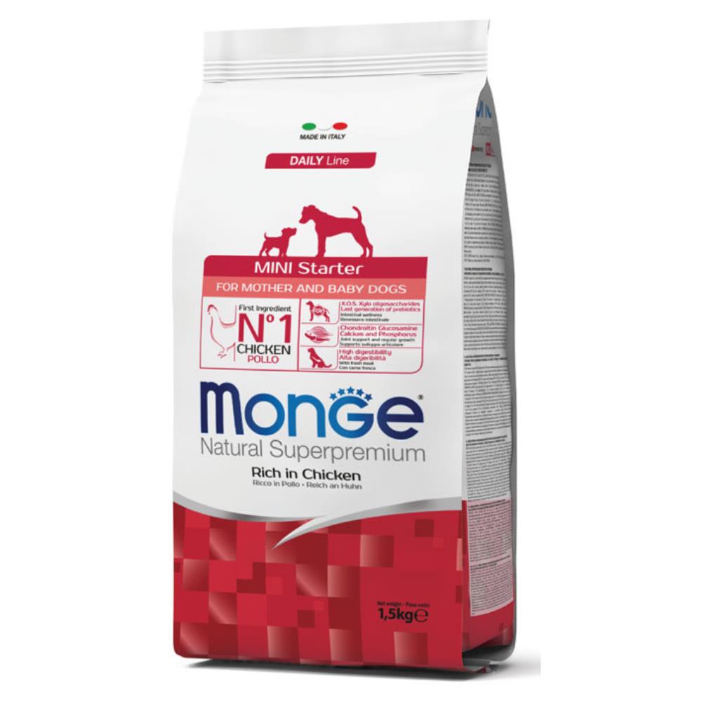 Monge Natural Superpremium Mini Starter for Mother and Baby Dogs Ricco in Pollo 1,5 Kg