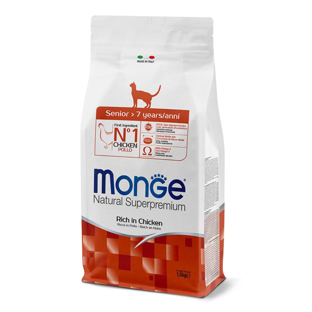 Monge Natural Superpremium Senior >7 anni Ricco di Pollo 1,5 Kg