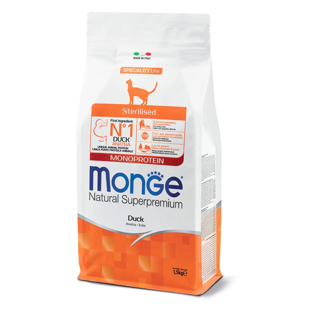 Monge Natural Superpremium Sterilised Mono Anatra 1,5 Kg