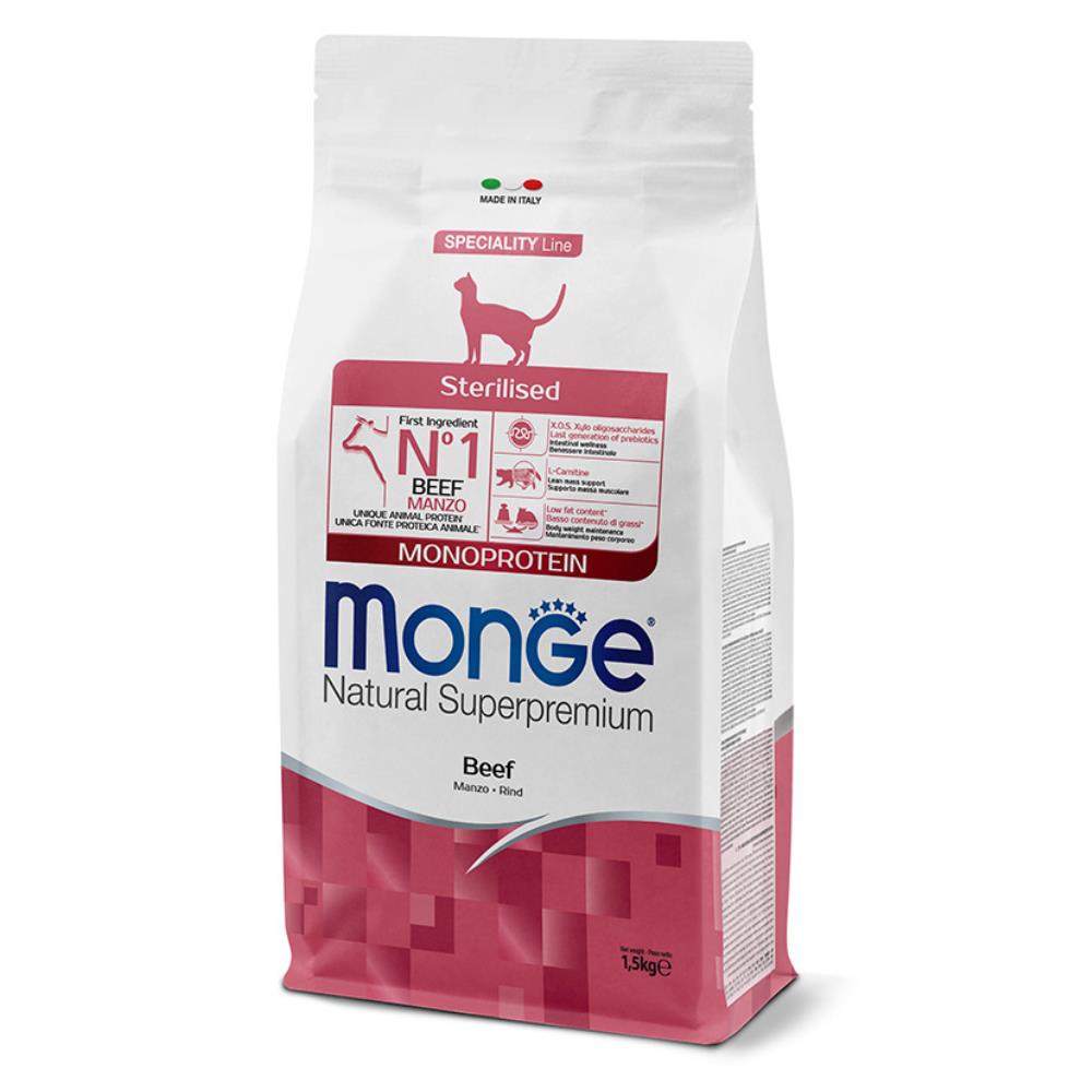 Monge Natural Superpremium Sterilised Mono Manzo 1,5 Kg