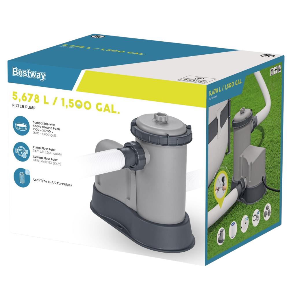 Pompa Filtro a Cartuccia per Piscine Bestway 5.678 L/H - Tipo III 
