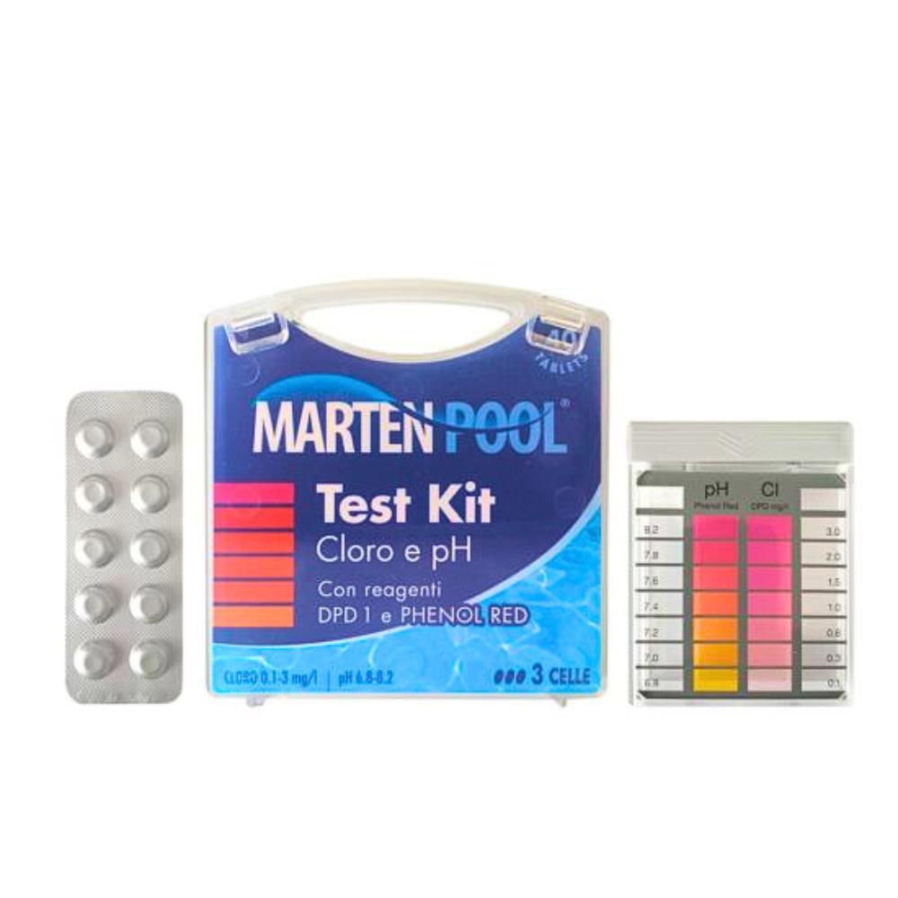 Pool tester Cloro e pH con Reagenti in Pastiglie Marten Pool 