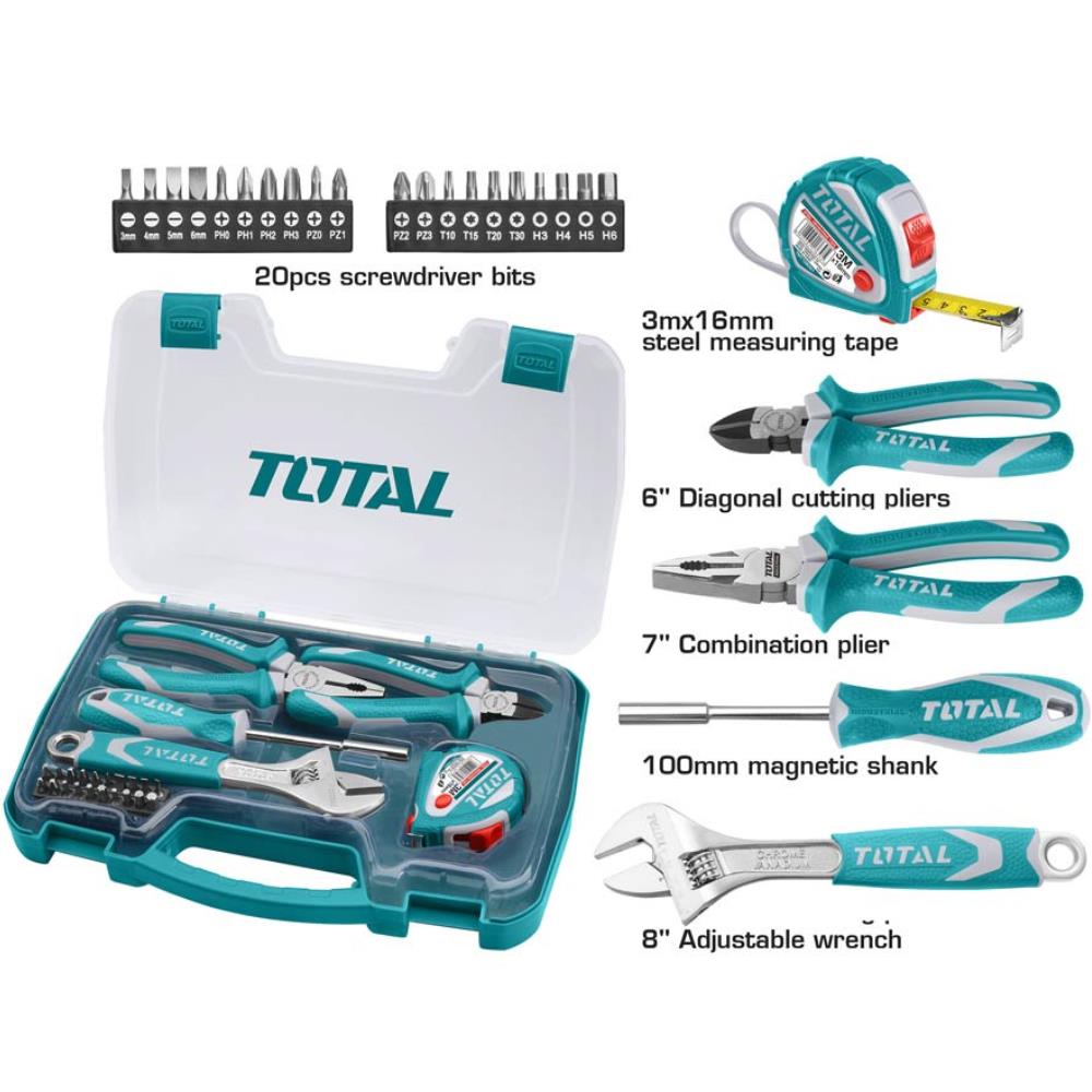Set 25 Utensili Total THKTHP90096 Punte e Accessori Essenziali