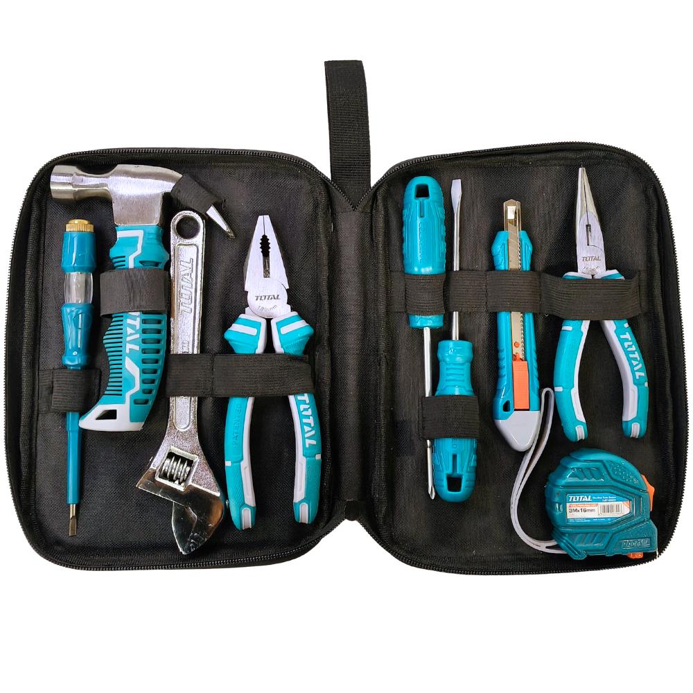 Set di 9 Utensili Manuali Total THKTHP90096 con Borsa