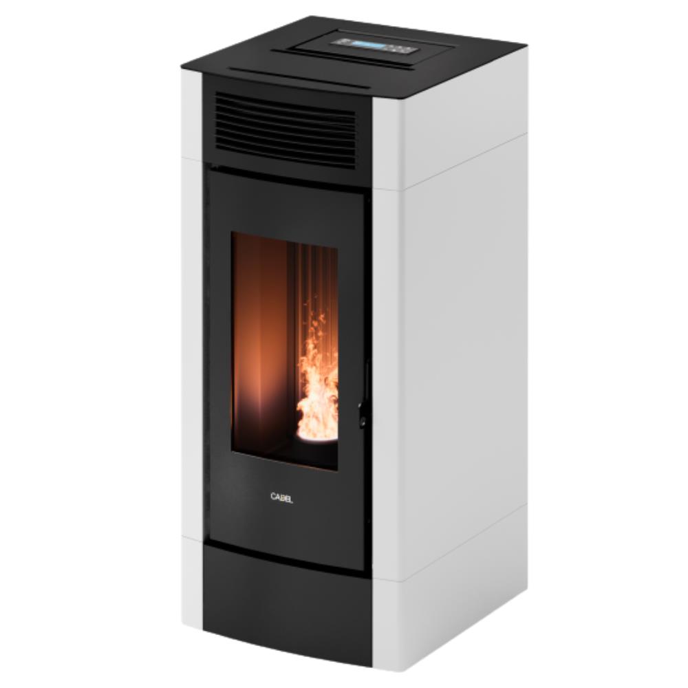 Stufa a Pellet Canalizzabile Cadel Cristal Plus 9 Autoclean bianco