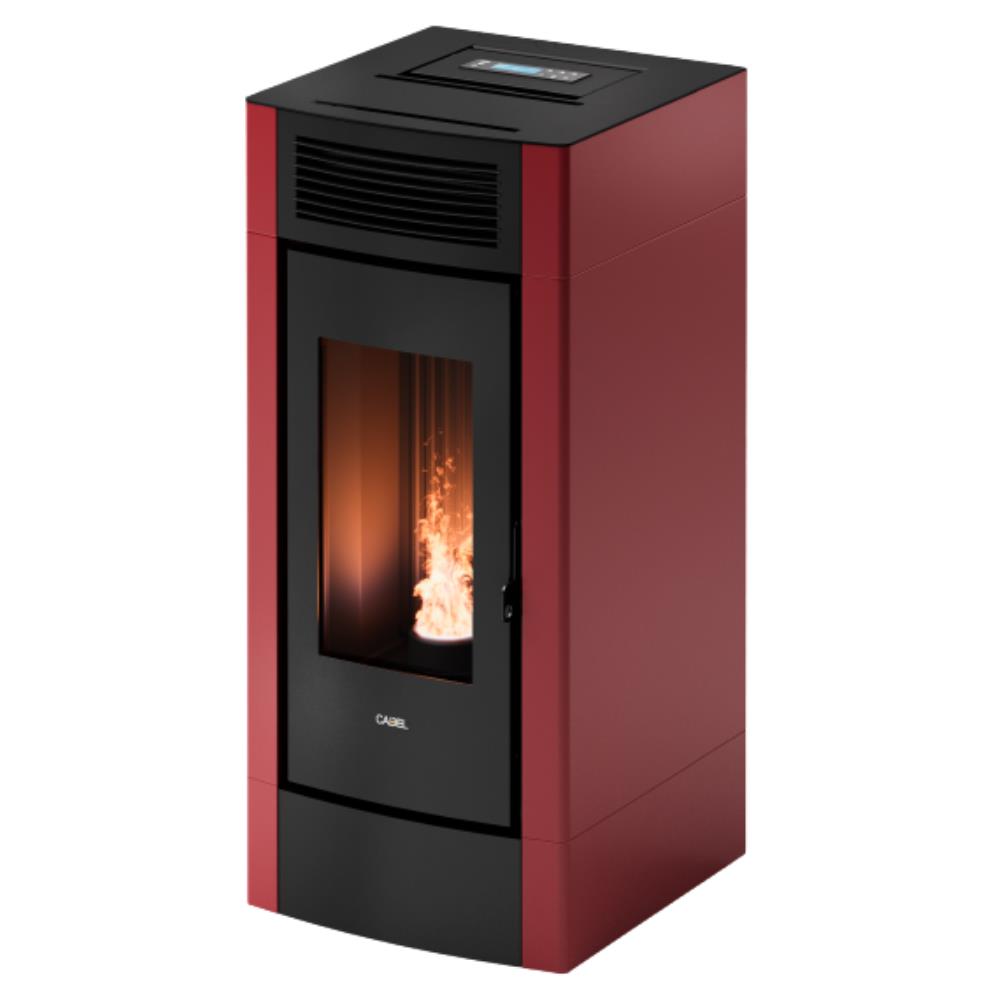 Stufa a Pellet Canalizzabile Cadel Cristal Plus 9 Autoclean rosso