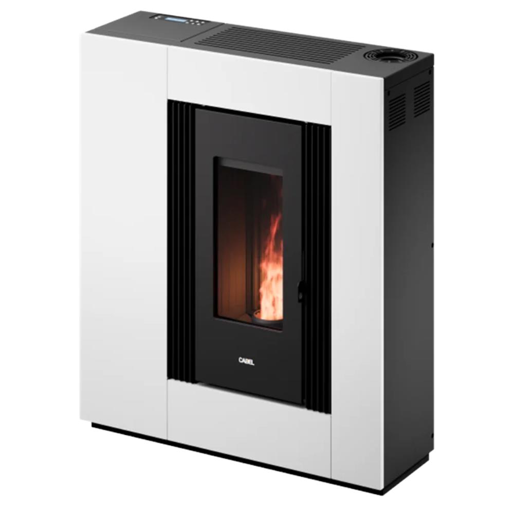 Stufa a Pellet Canalizzata Cadel Vesta Plus 11 Up-Twin Autoclean - 10,5 kW bianco