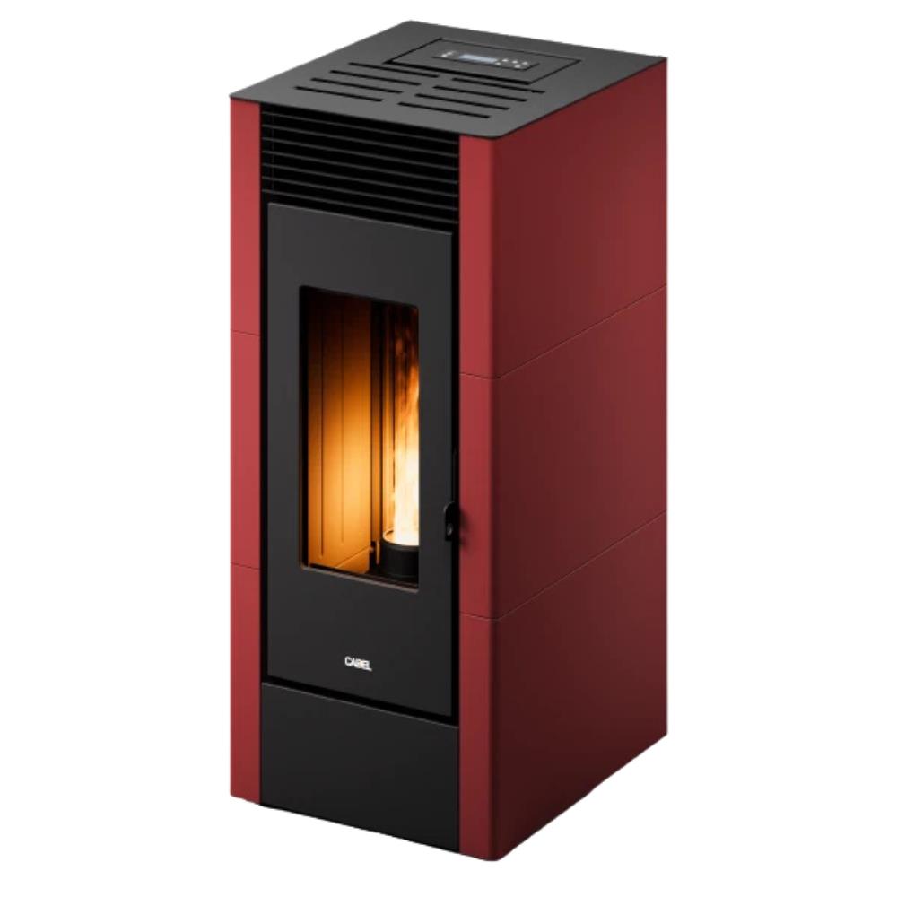 Stufa a Pellet Ventilata Cadel Cristal 11 rosso