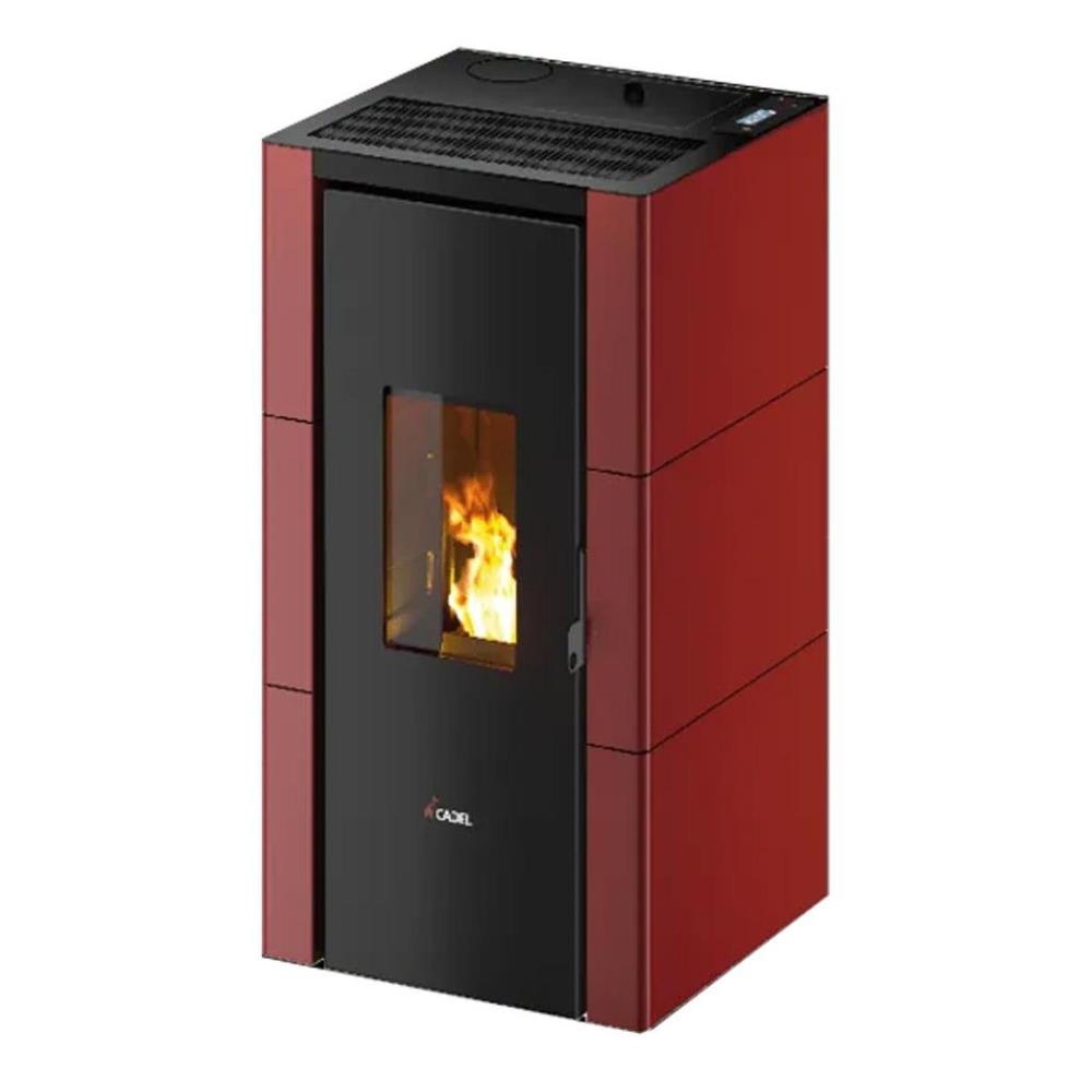 Stufa a Pellet Ventilata Cadel Cristal 7 Up rosso