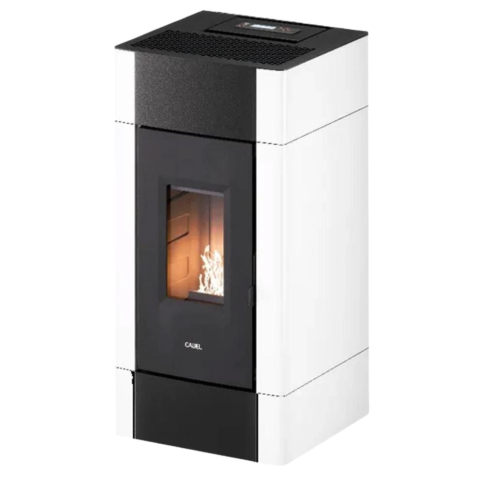 Stufa a Pellet Ventilata Cadel Cristal 8 - 8,5 kW Bianco