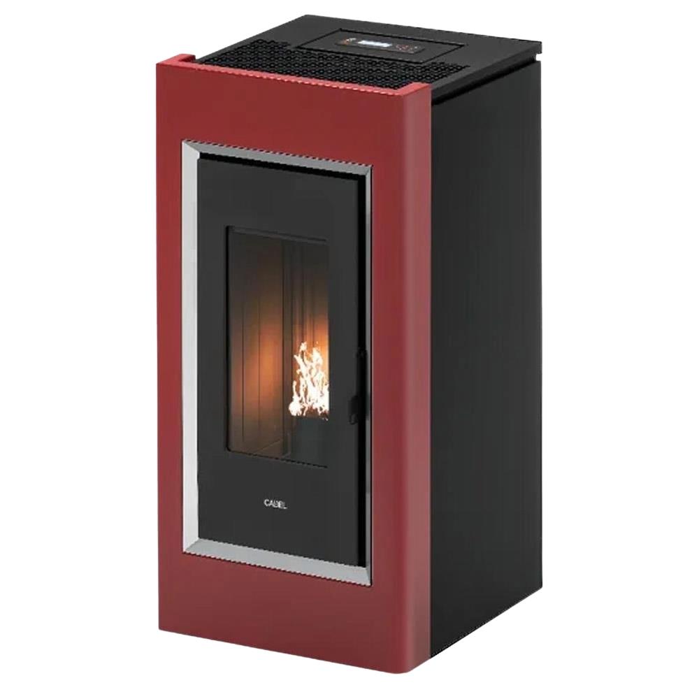 Stufa a Pellet Ventilata Cadel Prince 11 Autoclean - 10,5 kW rosso