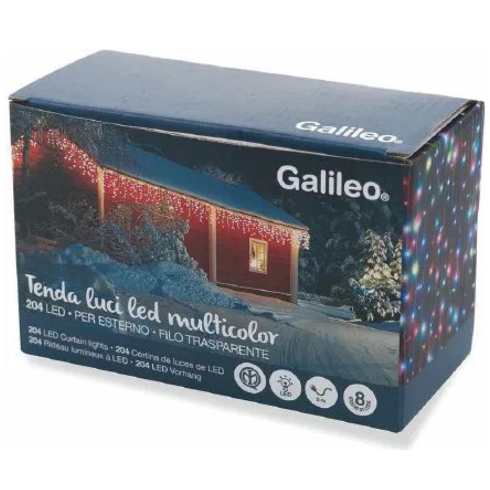 Tenda 204 Led Multicolor Galileo con 8 giochi di luci